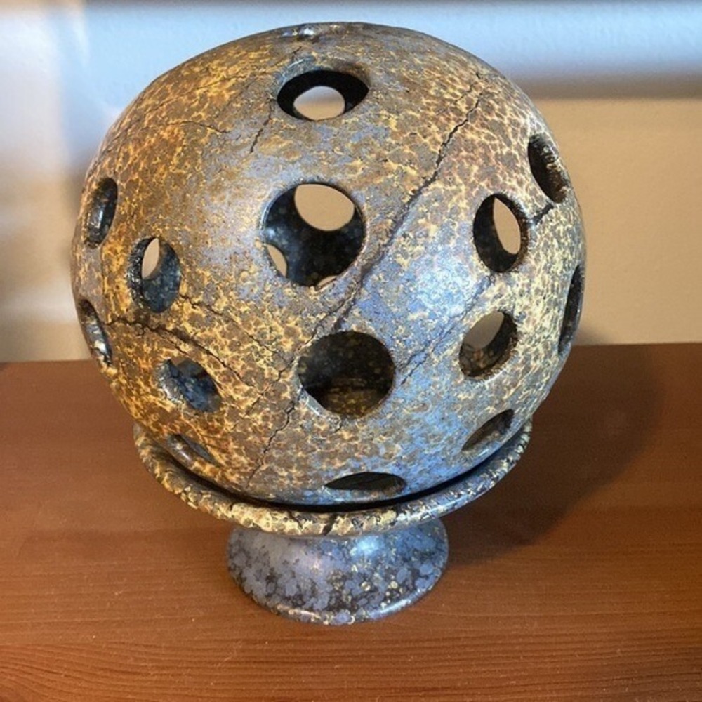 Vintage Ruscha Art Candle Globe Lantern Rare Unique Retro German Ceramic